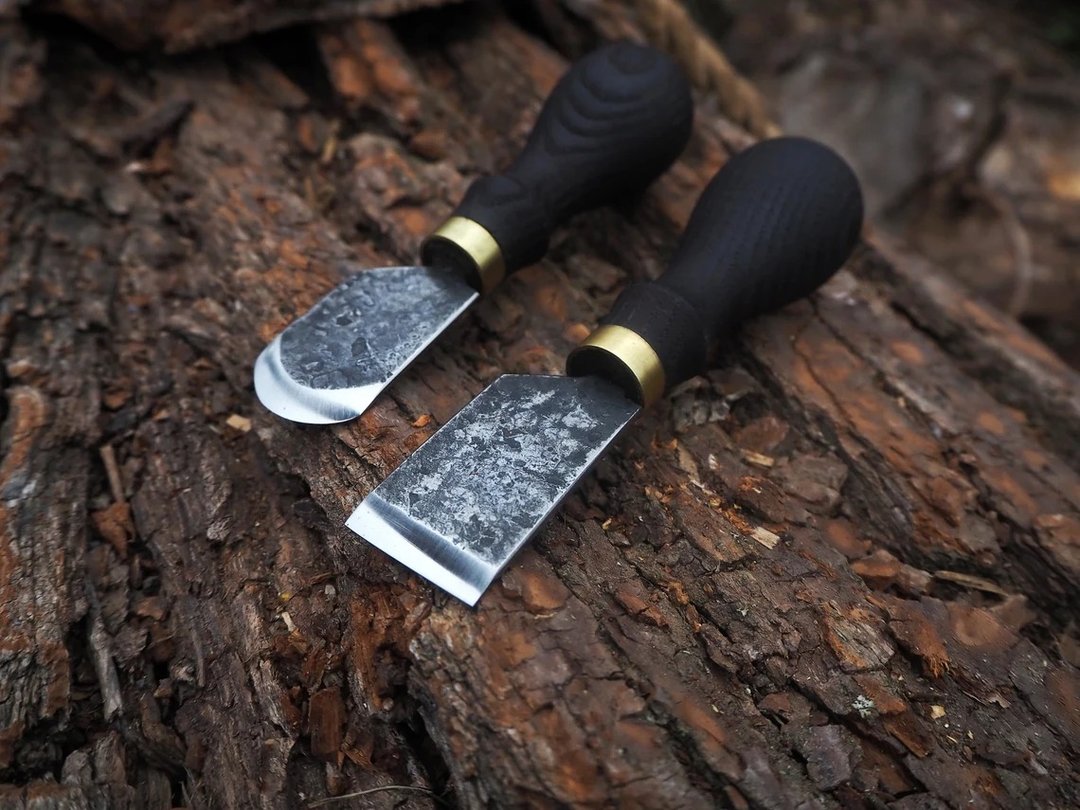 Hand Made Forged Knife for Leather.Leather knife set (2pcs).Forged leather knife - 皮件 - 其他金属 