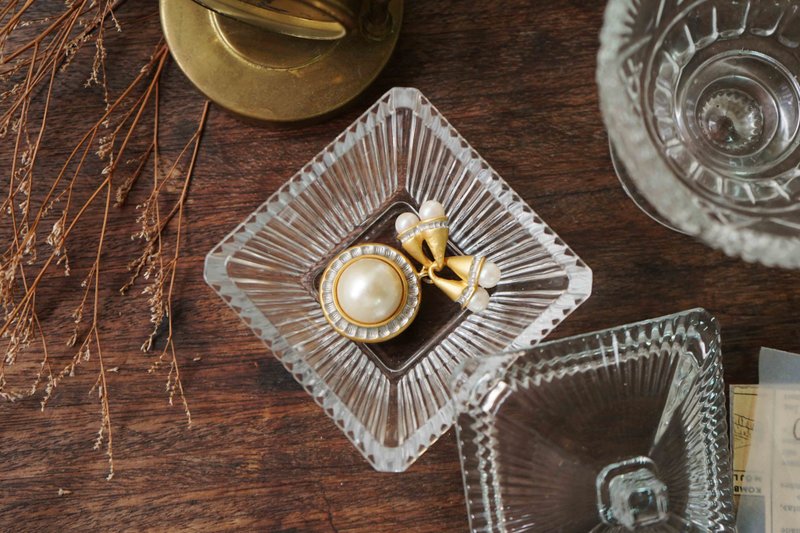 欧洲杂货-古典主义-珍珠镀金古董胸针 - 胸针 - 珍珠 金色