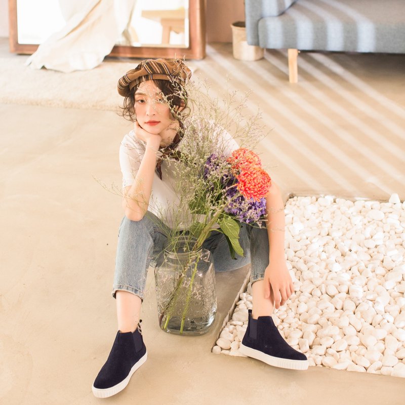 防水靴 3M机能型!真呼吸牛皮防水短靴  MIT-浓蓝色 - 雨鞋/雨靴 - 真皮 蓝色