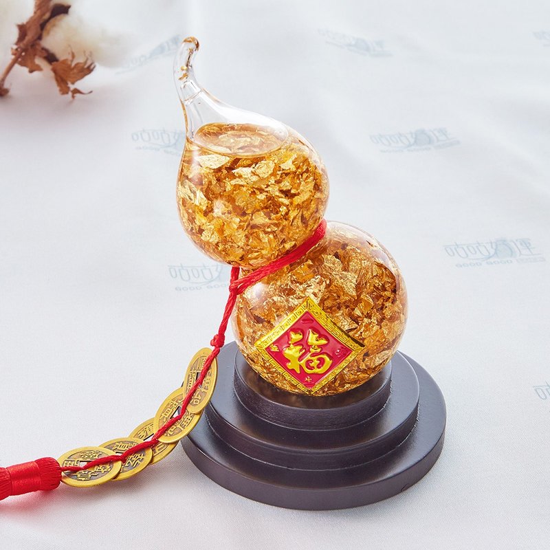 开春葫芦金箔摆饰(含开光)招财、旺财、化煞、风水开运 - 摆饰 - 玻璃 金色
