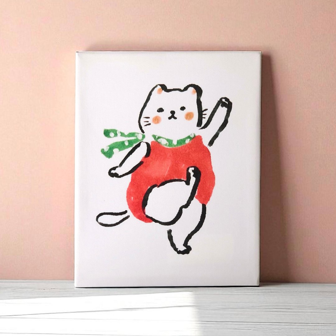 春のダンス Spring Dance  |  木制框画 - 海报/装饰画/版画 - 木头 白色
