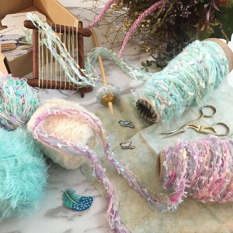 限量版独角兽系手纺线材礼合装/手作素材/手工材料/手捻线/毛线 - 编织/刺绣/羊毛毡/裁缝 - 羊毛 紫色