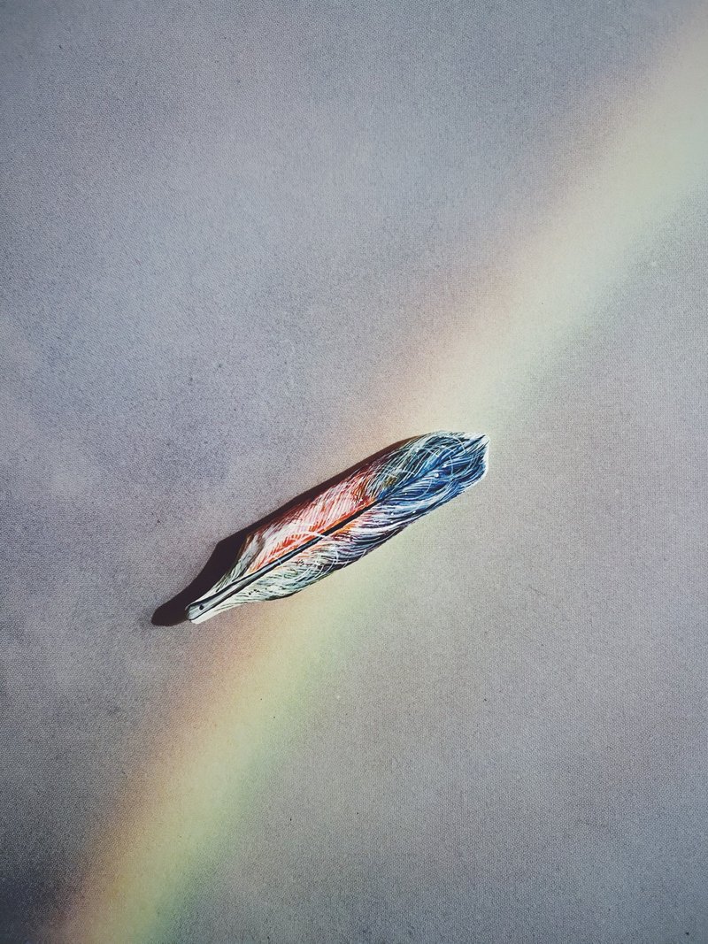 木刻手绘坠饰 - 羽毛 - 其他 - 木头 多色