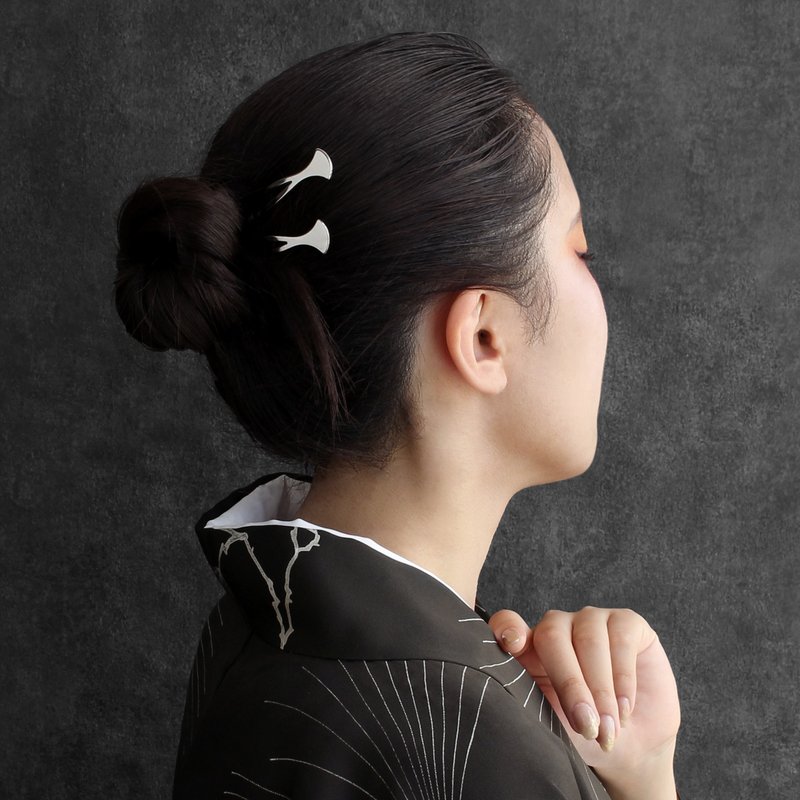 KANZASHI 簪 【koiki Petit Series / Hira-Silver】 - 发饰 - 不锈钢 银色
