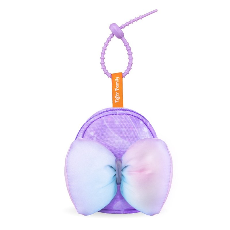迷你小书包 零钱包吊饰-紫漾星河 蓬蓬立体蝴蝶结设计 - 零钱包 - 聚酯纤维 紫色