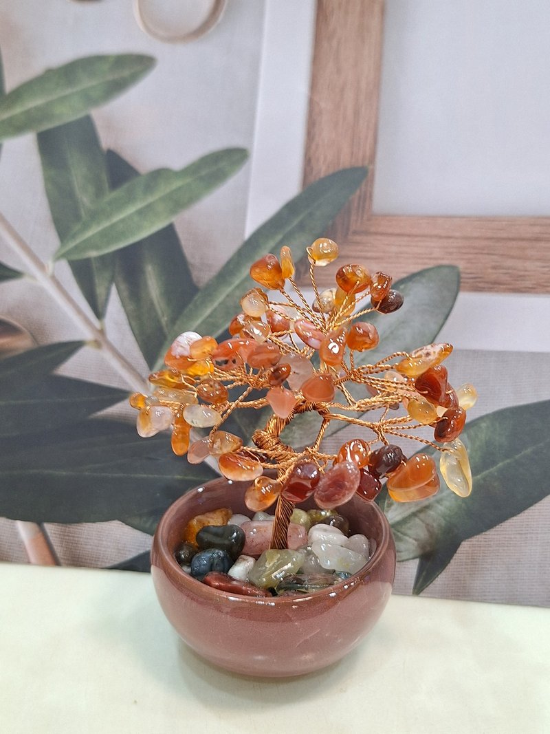 红玛瑙陶瓷盆水晶树 - 摆饰 - 水晶 