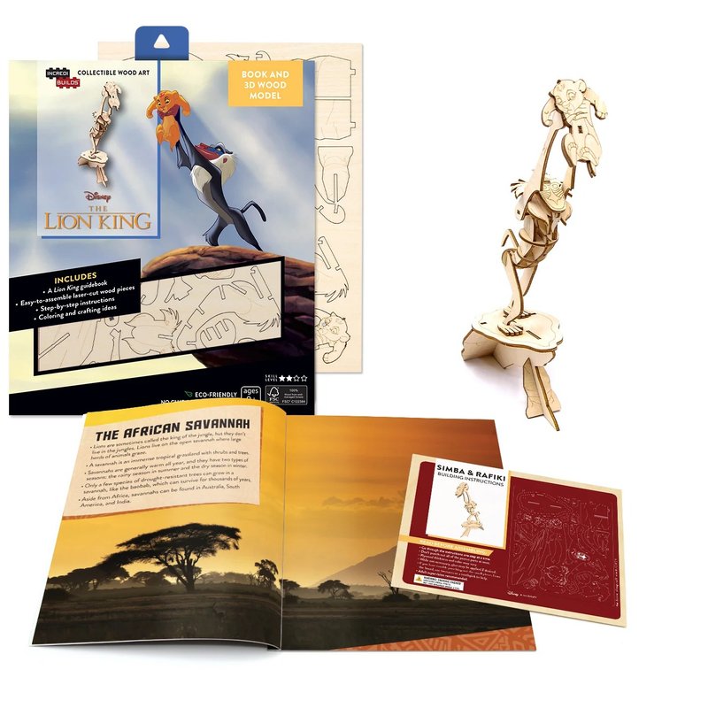 Incredibuilds 3D立体木拼图 | 迪士尼 狮子王 - 拼图 - 木头 卡其色