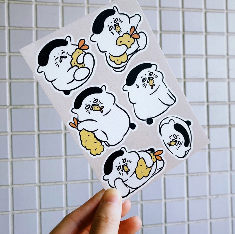 彩色炸虾五郎贴纸包 1包6款 - 贴纸 - 纸 多色