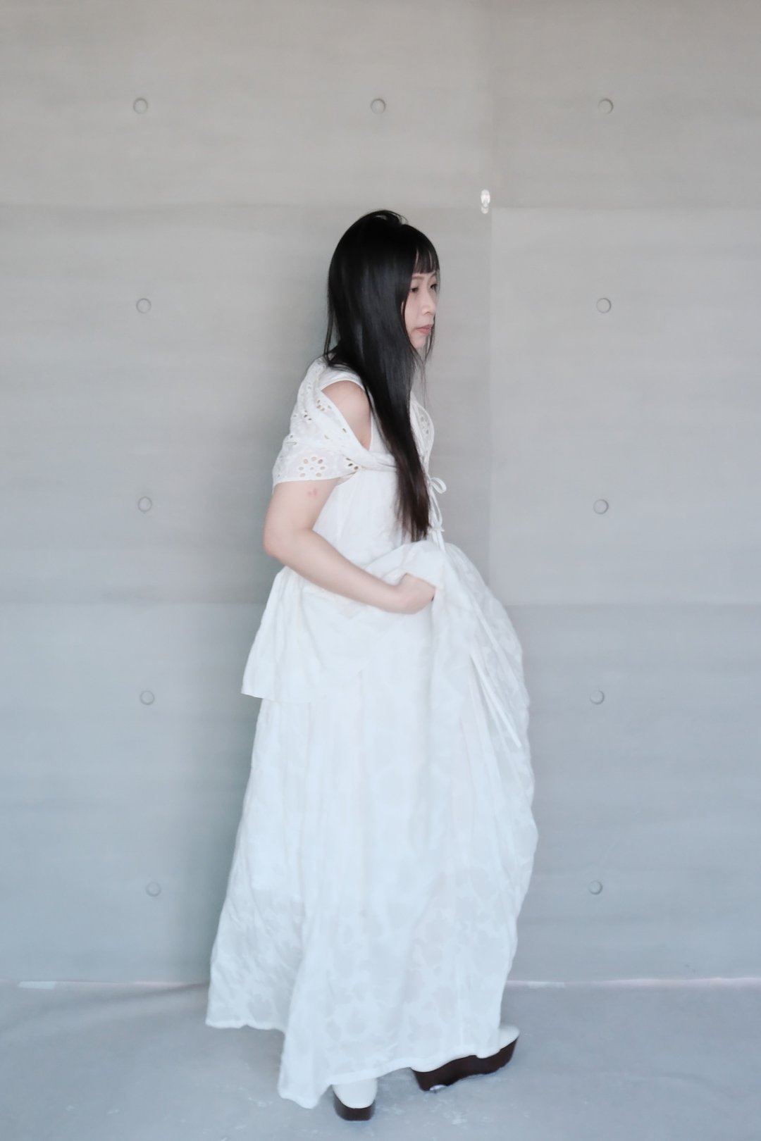 盐缩抓皱层次无袖洋装 - 洋装/连衣裙 - 棉 