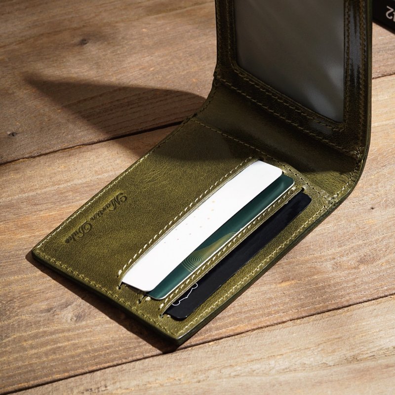 【Minimalist】两折折极简卡夹 - 名片夹/名片盒 - 真皮 多色