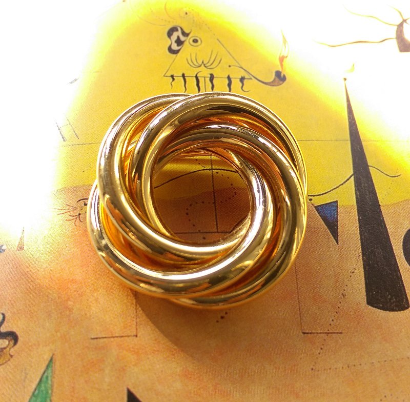 西洋古董饰品。Napier 金属旋圈 别针 - 徽章/别针 - 其他金属 金色