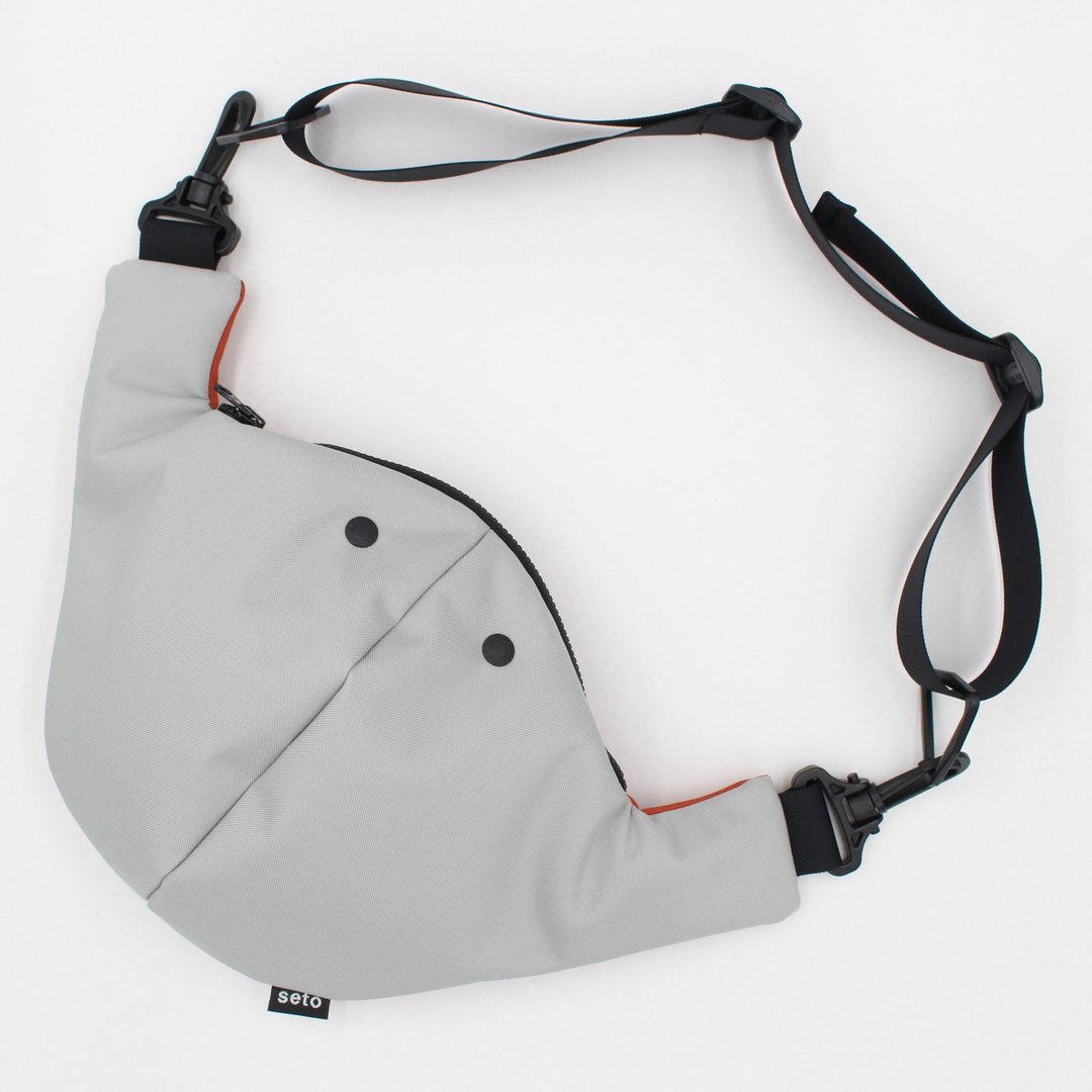 seto / creature bag / Middle / Chu-sagari / 水蓝米色 - 侧背包/斜挎包 - 聚酯纤维 灰色