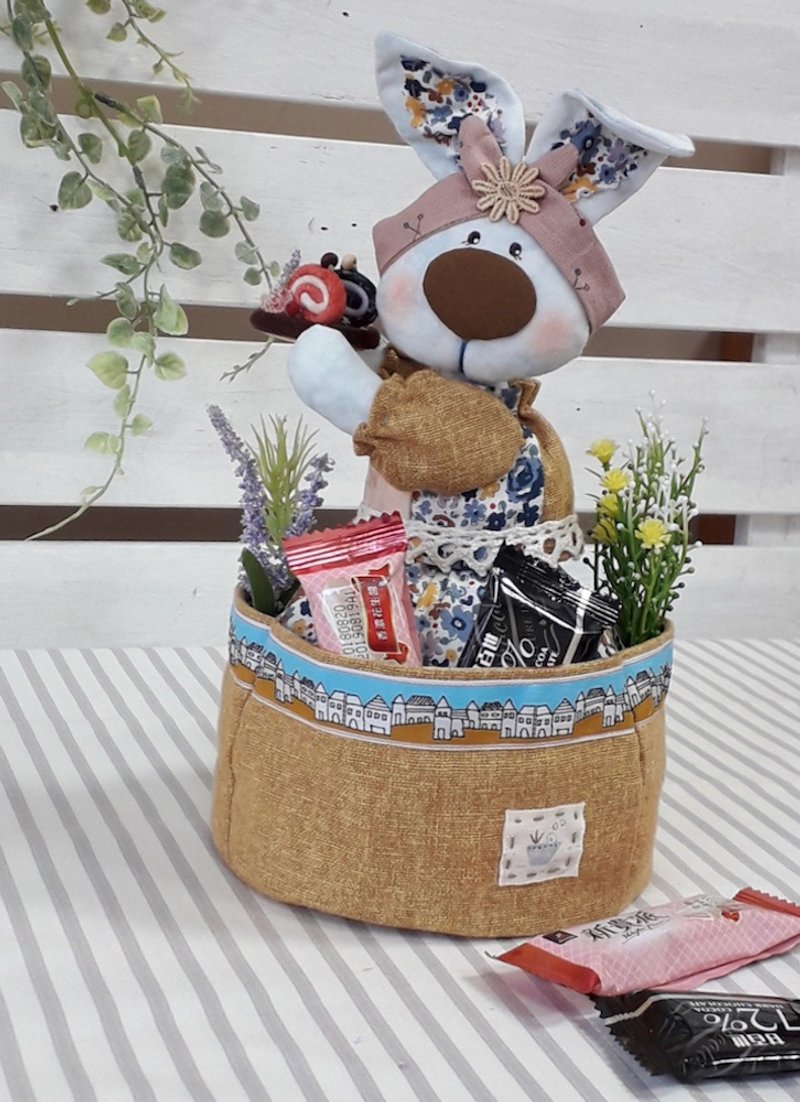 甜点兔桌上收纳袋 - 收纳用品 - 棉．麻 黄色