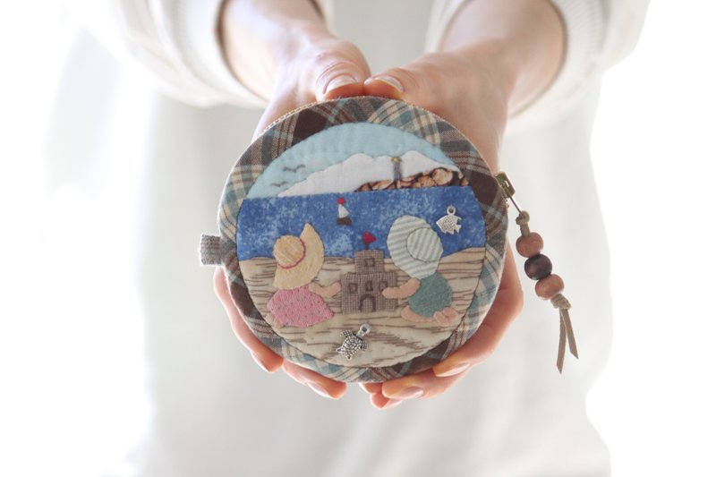 绗缝小化妆包-圆形小零钱包 - 零钱包 - 其他材质 多色