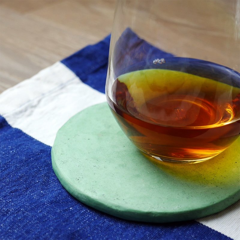 【冷瓷杯垫】绿/手工制作/天然材料 - 杯垫 - 粘土 