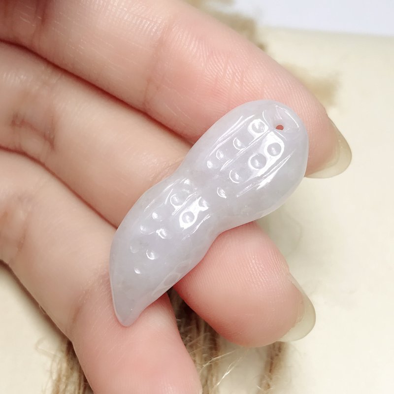 【好事花生】冰种翡翠好事花生 | 天然缅甸A货翡翠 | 送礼 - 吊饰 - 玉石 透明