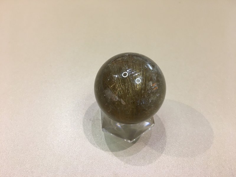 金发晶球 45mm - 招财 有助事业发展 - 手链/手环 - 水晶 