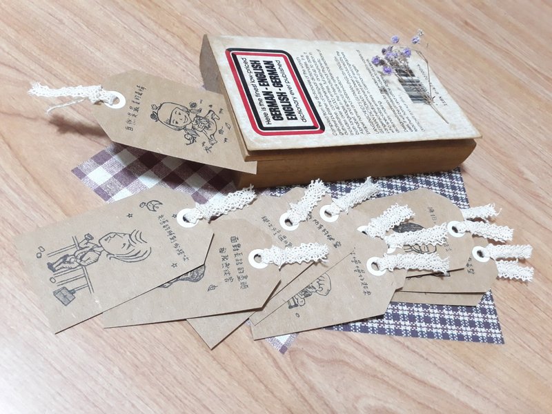 小事书签三部曲任12张200元日本棉布蕾丝牛皮卡 - 书签 - 纸 咖啡色