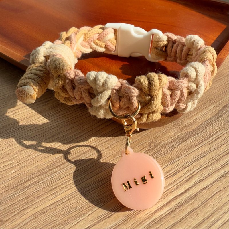 蝴蝶结 | 手编 可调式 宠物项圈 - 项圈/牵绳 - 棉．麻 