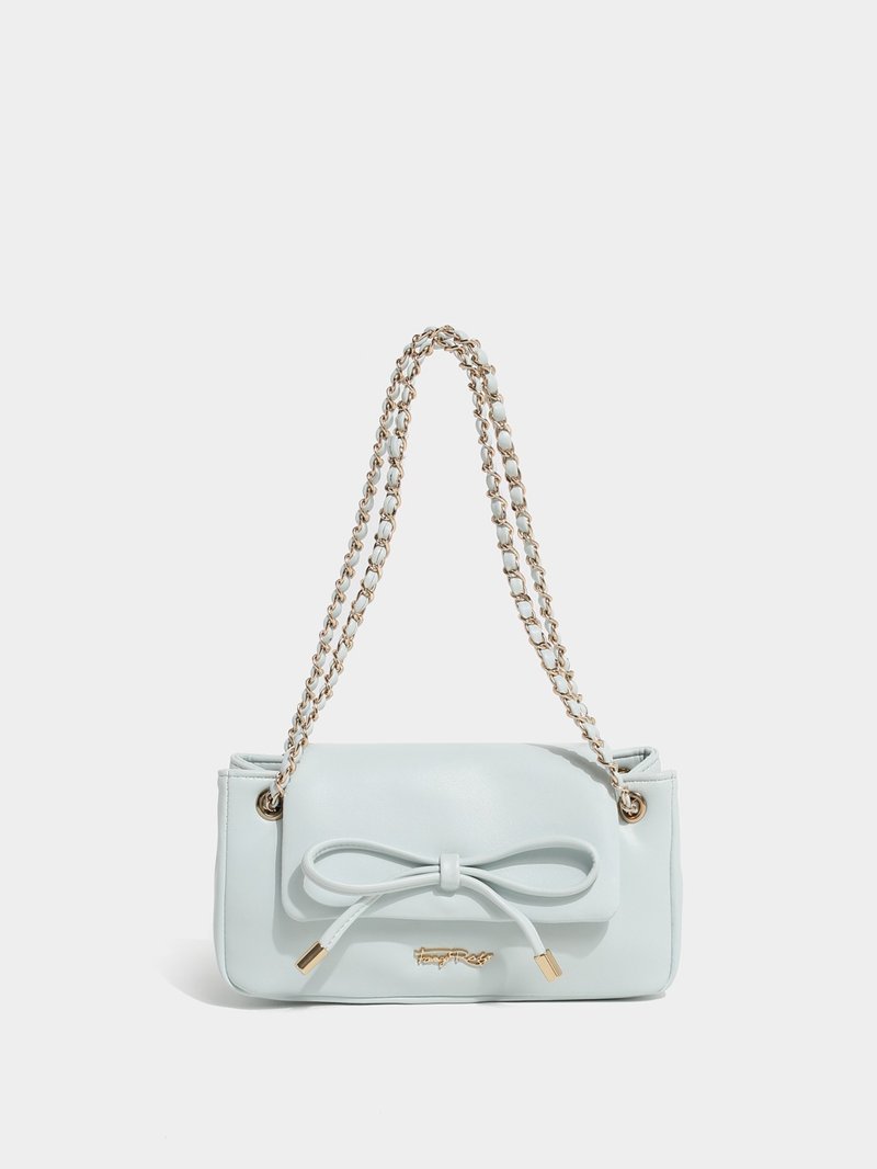 Vanetta 蝴蝶结仿羊皮斜背包 - 侧背包/斜挎包 - 其他材质 蓝色