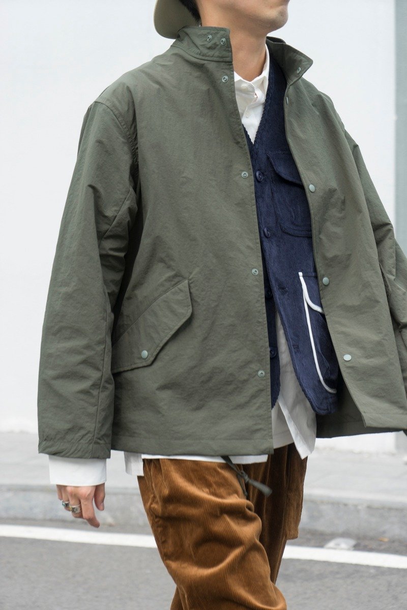 JACKET 日系休閒外套 立領寬鬆設計工裝風衣 戶外風 CITYBOY - 男装外套 - 聚酯纤维 绿色