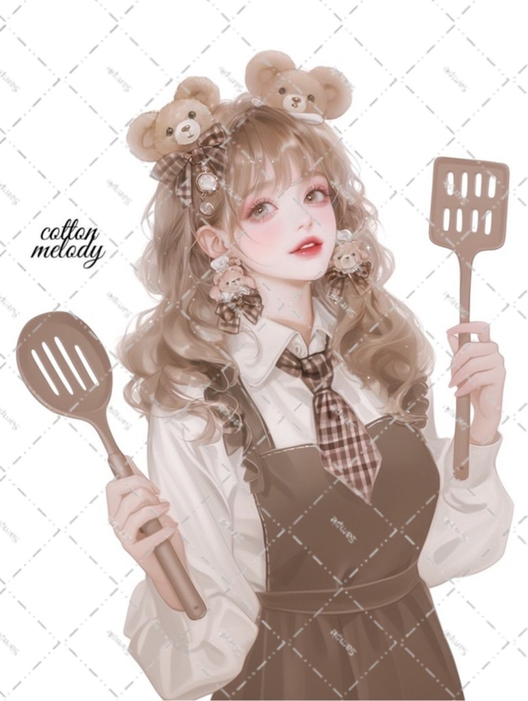 [限定] 原创贴纸编号PM64 // 与 nene Patisserie Melody 合作的人物贴纸 cottonmelody - 贴纸 - 纸 
