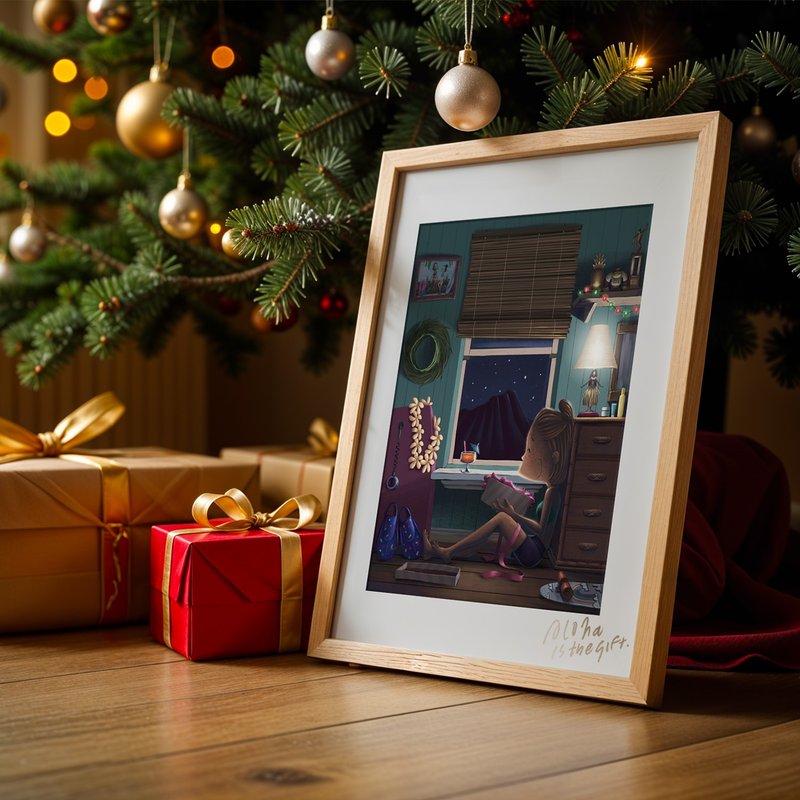 Aloha Is the Gift – 夏威夷的温暖耶诞夜 8x10 寸 艺术复制画 - 海报/装饰画/版画 - 纸 