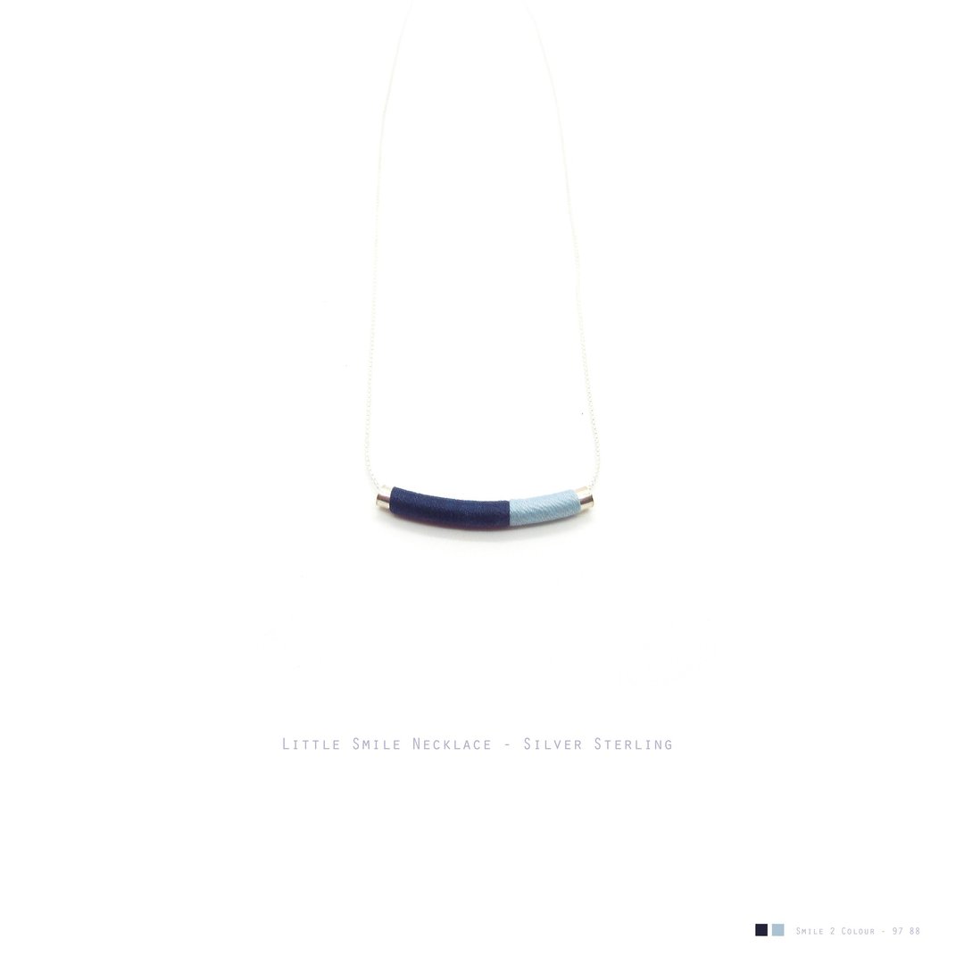 ・StandOn ・ 微笑项链 Little Smile Necklace . Sterling Silver - 项链 - 其他金属 蓝色