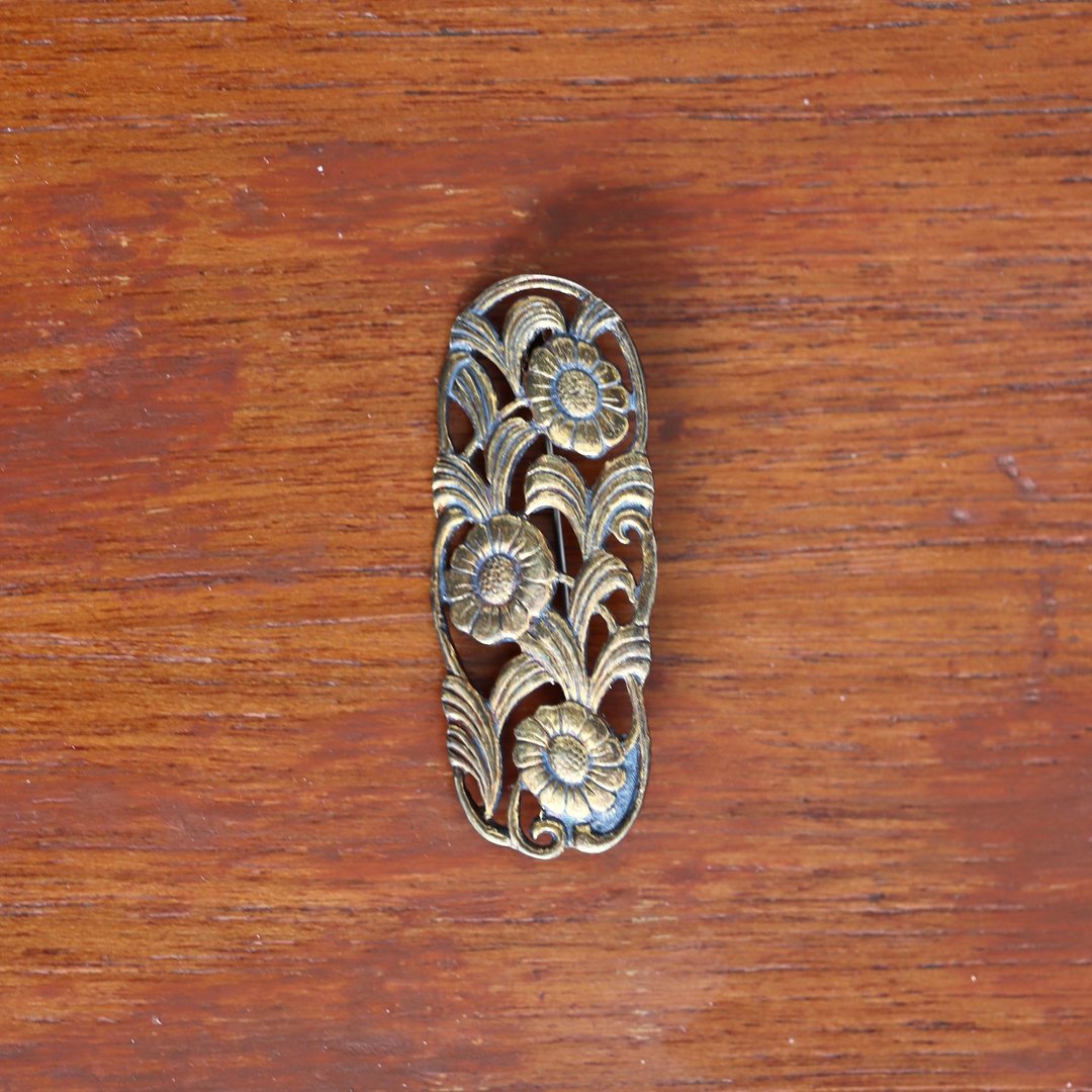 北欧金铜色花园老别针 - 胸针 - 其他金属 金色