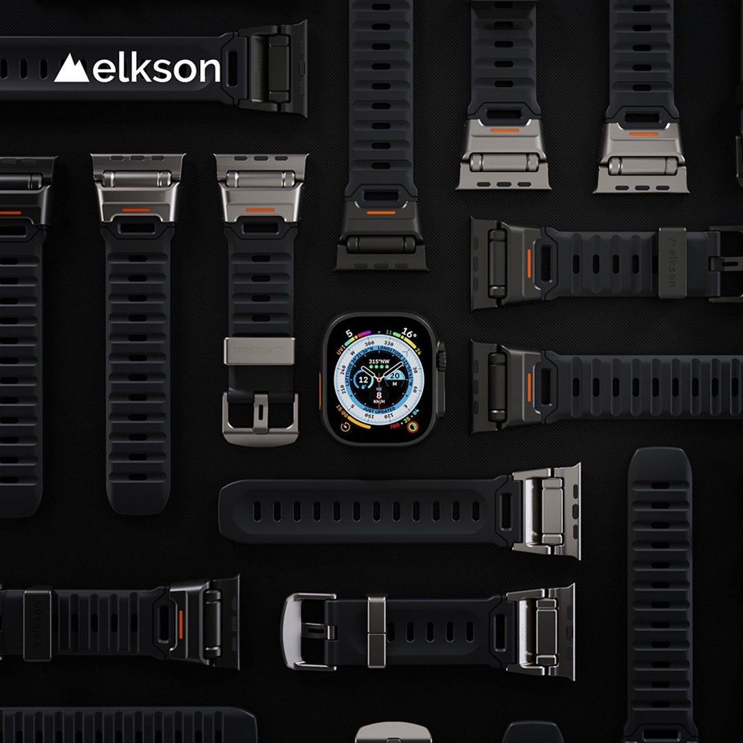 Elkson Apple Watch Fusion刚柔系列不锈钢矽胶透气表带44-49mm - 表带 - 不锈钢 