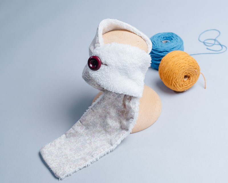 钮扣围巾(约85cm)-紫花 脖围 儿童 亲子 围巾 手作 耶诞 - 其他 - 棉．麻 紫色