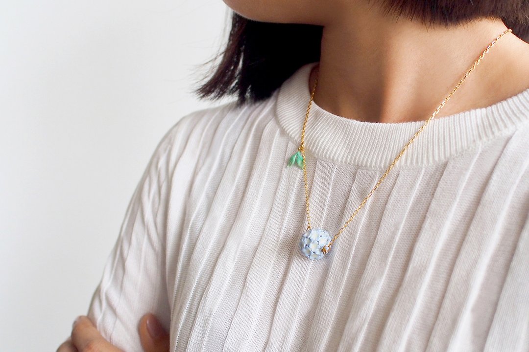 Purple Hydrangea Necklace, Flower Necklace. - 项链 - 其他金属 紫色