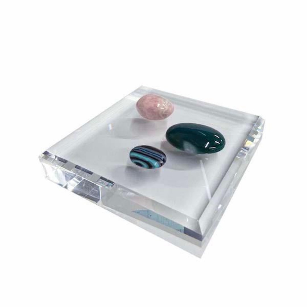 Luxury Acrylic block chamfer SLOPE W100x100xH20mm - 收纳用品 - 压克力 透明