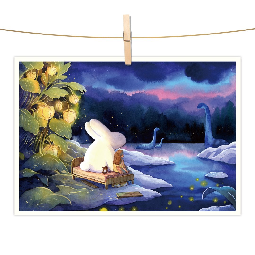 afu水彩插画明信片 - 尼斯湖的梦 - 卡片/明信片 - 纸 