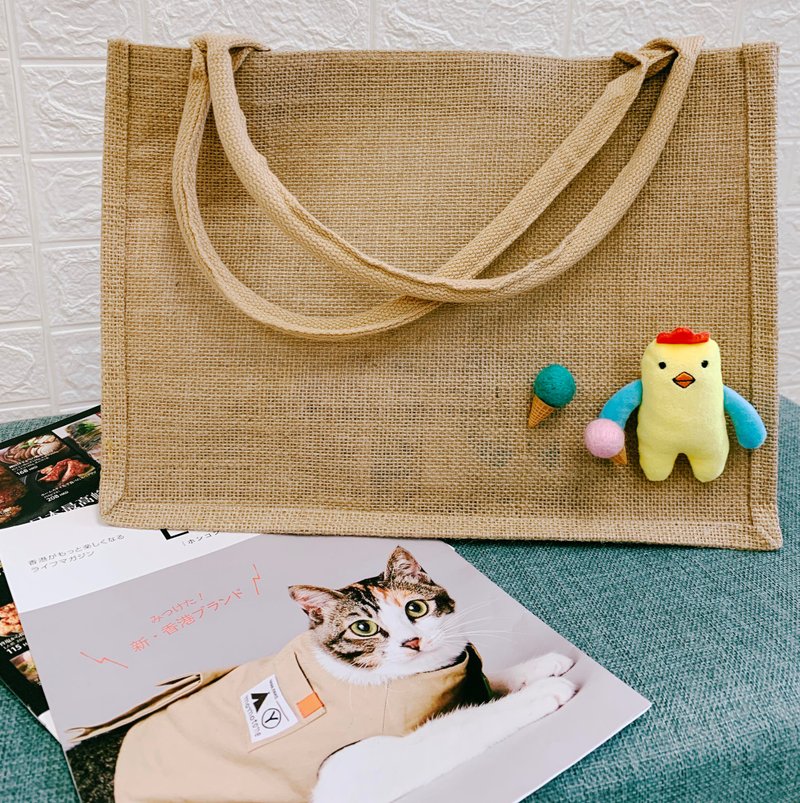 做乜鸡雪糕麻布袋 ( L ) 大码 - 手提包/手提袋 - 棉．麻 多色