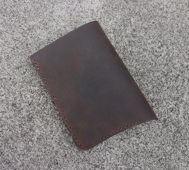 盾-疯马皮革绅士风格短夹/钱包 - 皮夹/钱包 - 真皮 咖啡色