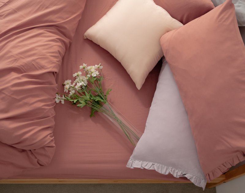 60支水洗莱赛尔天/天丝被套床包组/荷叶边款式/综合颜色 - 寝具 - 其他材质 多色