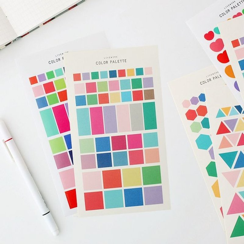 Livework-COLOR几何贴纸组-正方形,LWK37392 - 贴纸 - 纸 多色