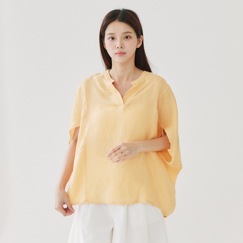 【Simply Yours】亚麻蝙蝠袖上衣 黄F - 女装上衣 - 棉．麻 黄色
