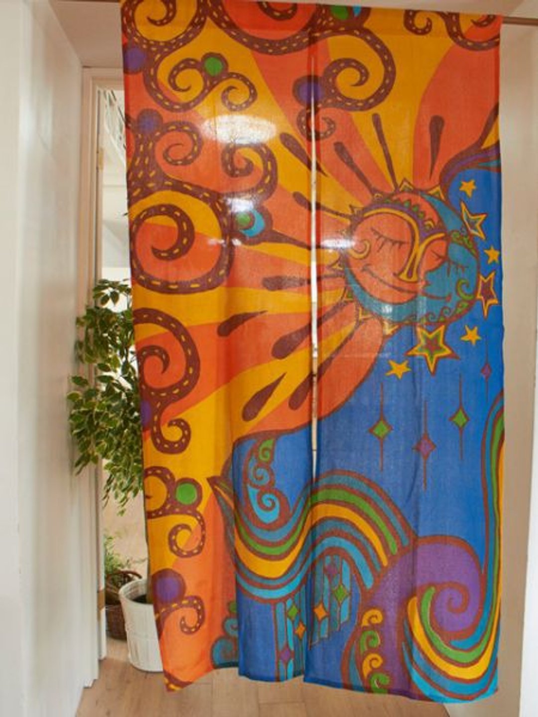 Trippy Sun & Moon NOREN Door Curtain - 门帘/门牌 - 其他材质 
