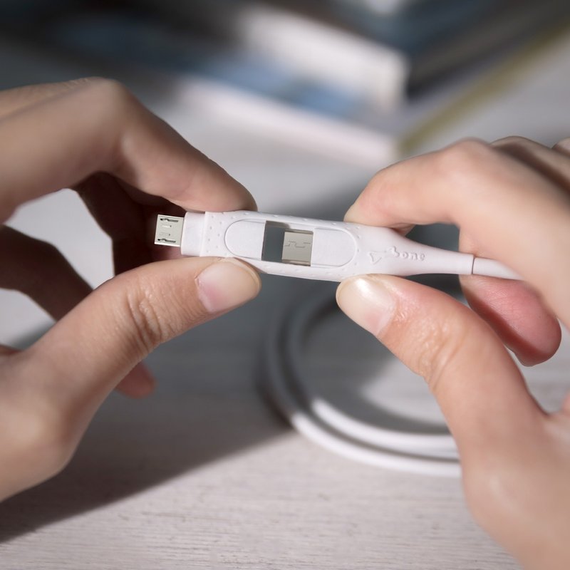 Bone 蹦克 / 二合一双头充电线 ( Type-C / micro USB ) - 黑 / - 充电宝/传输线 - 硅胶 多色