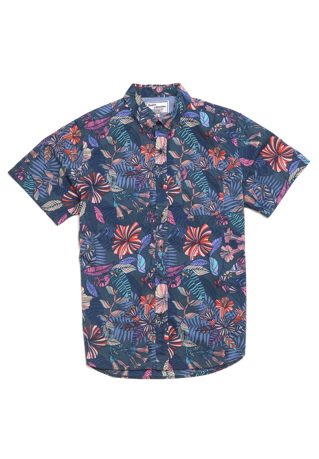 Color Floral Shirt 彩色花卉衬衫 - 蓝色 - 男装衬衫 - 棉 蓝色