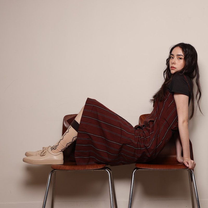 抗污、防水经典小白鞋 女款奶茶色 Scooter One Milk tea Women - 女款休闲鞋 - 真皮 卡其色