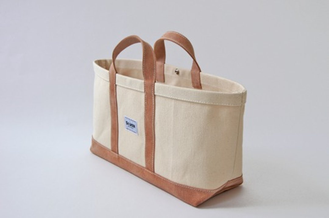 Tote bag E-DAY --size H-LO --SPLIT LEATHER - 手提包/手提袋 - 棉 白色