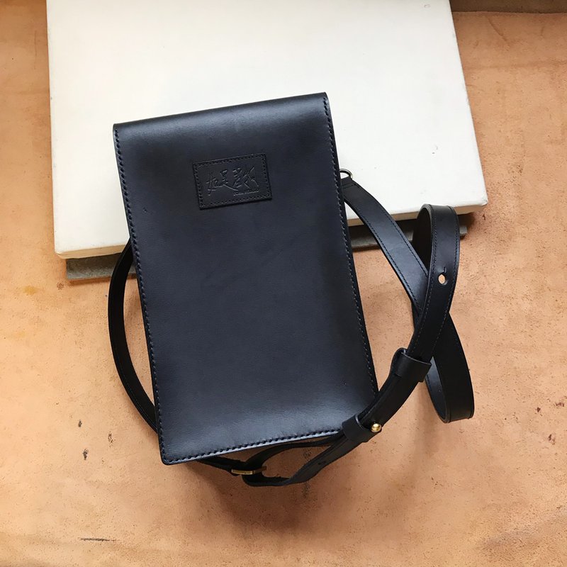 几何方包_直式_隐形磁扣大开口_黑 - 侧背包/斜挎包 - 真皮 黑色