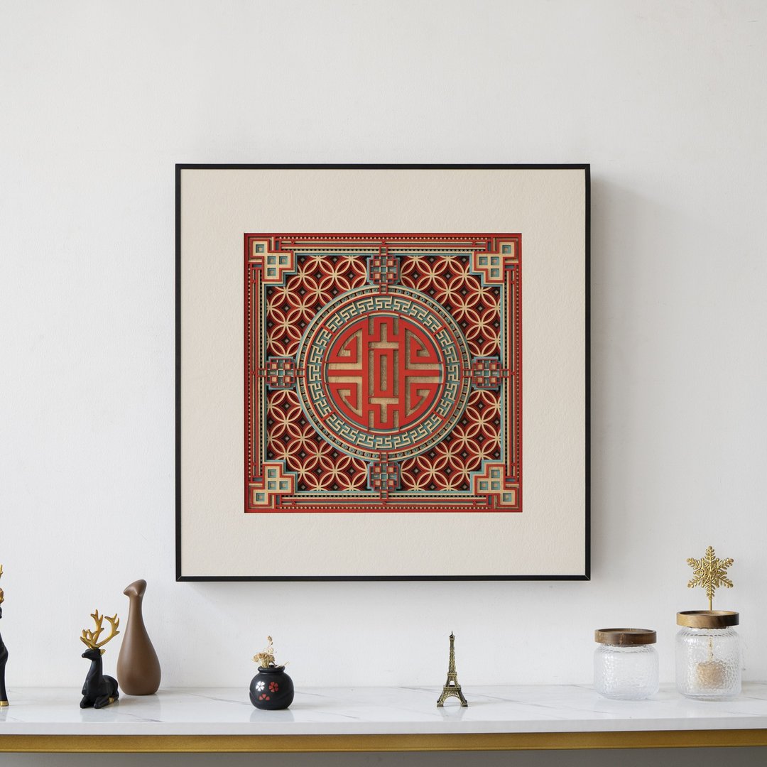 招财进宝|新中式福字挂画沙发背景墙装饰画高档玄关壁画 - 海报/装饰画/版画 - 木头 