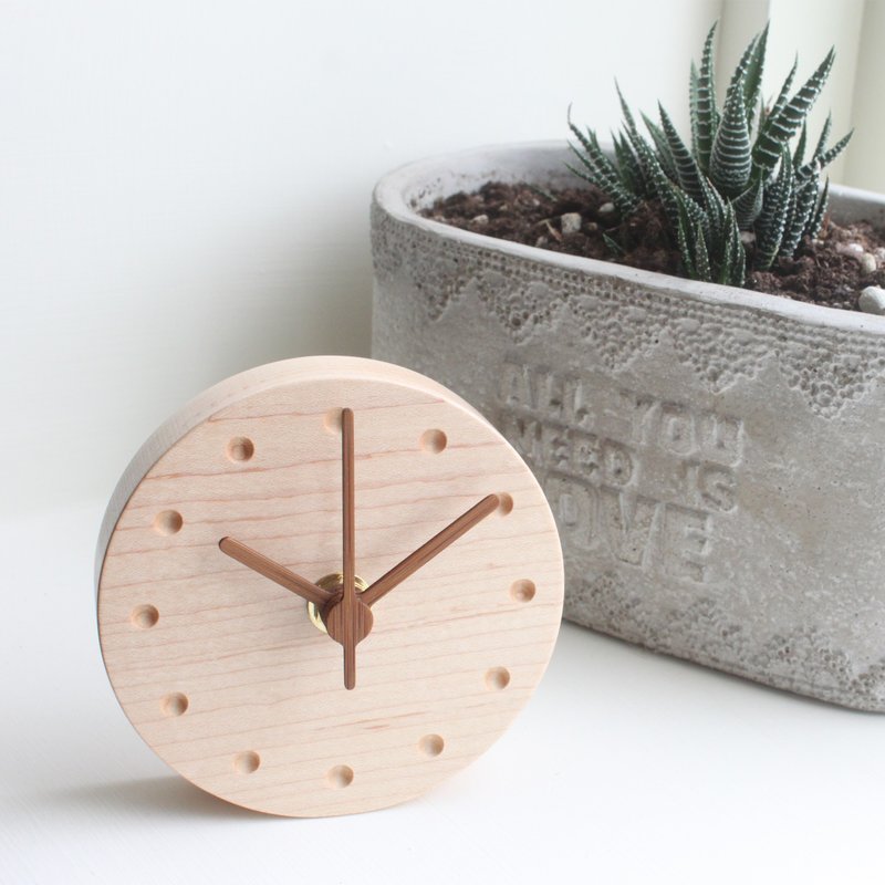 CLOCK_10 桌立时钟 (无闹钟) 可磁吸 壁挂 硬枫木 - 时钟/闹钟 - 木头 咖啡色