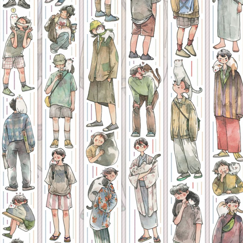 少年的猫  PET和纸胶带 台灣製 10米卷 - 纸胶带 - 纸 多色