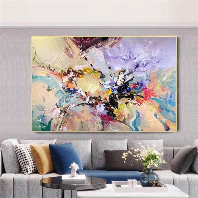 绽放/手绘油画/原创商品/抽象/北欧风格/装饰画/挂画客厅餐厅挂画 - 海报/装饰画/版画 - 亚麻 