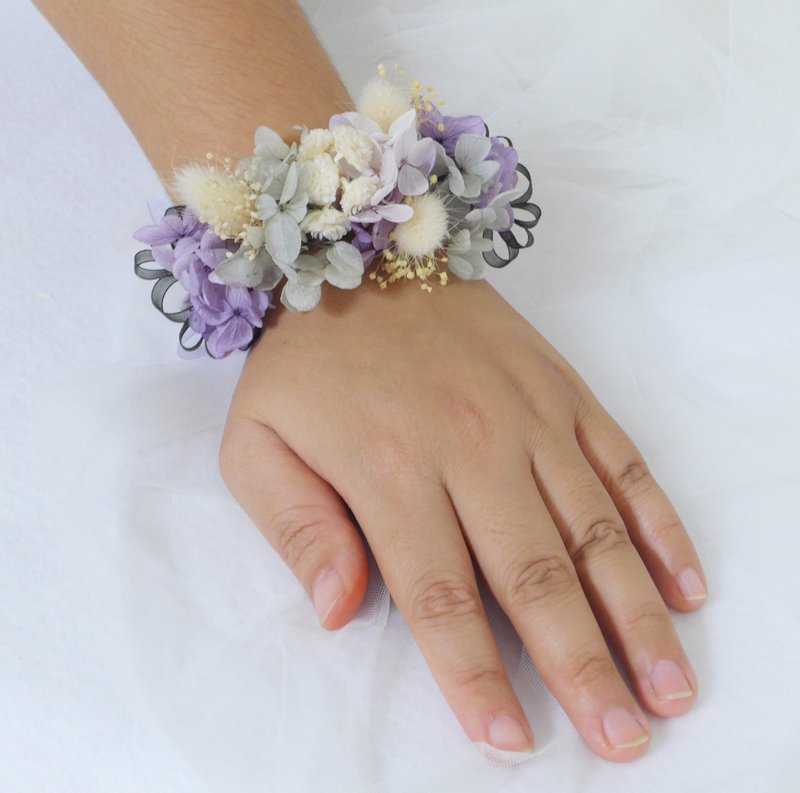 紫蓝手腕永生花  结婚捧花求婚告白情人节生日男/女生定制化礼物 - 胸花/手腕花 - 植物．花 紫色